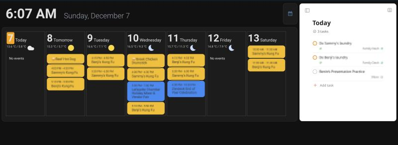 Temporary iPad dashboard